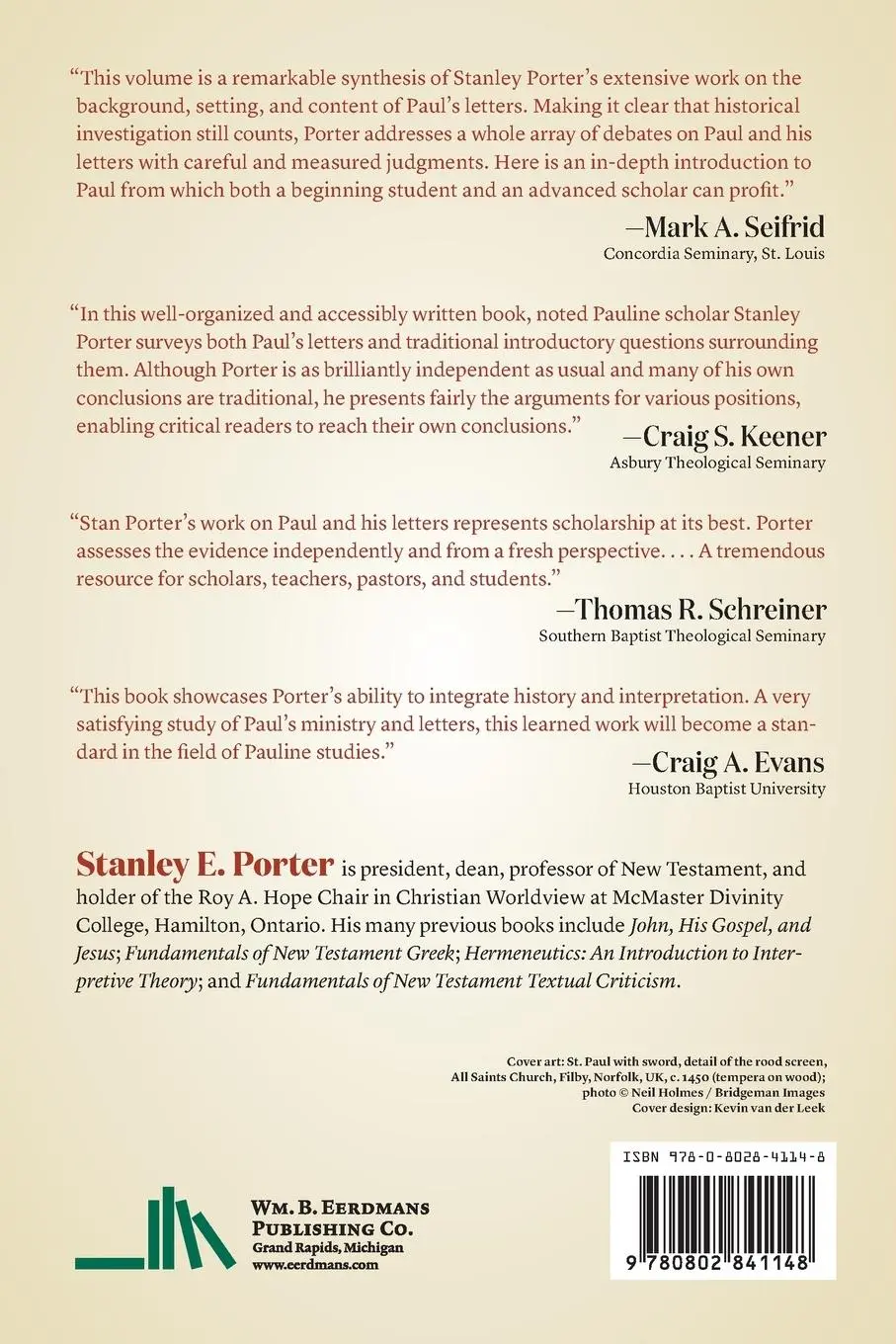 Rückseite: 9780802841148 | Apostle Paul | His Life, Thought, and Letters | Stanley E Porter