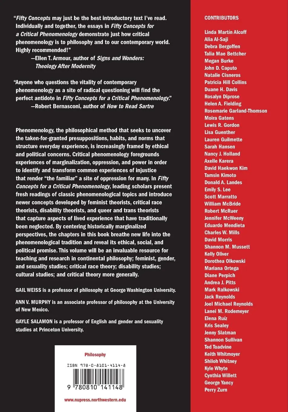 Rückseite: 9780810141148 | 50 Concepts for a Critical Phenomenology | Gail Weiss | Taschenbuch