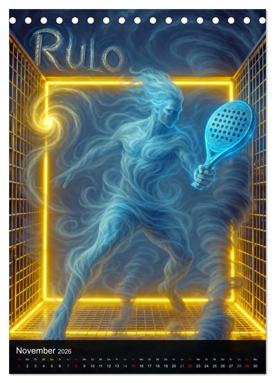 Bild: 9783516741148 | Padel Götter (Tischkalender 2026 DIN A5 hoch), CALVENDO Monatskalender