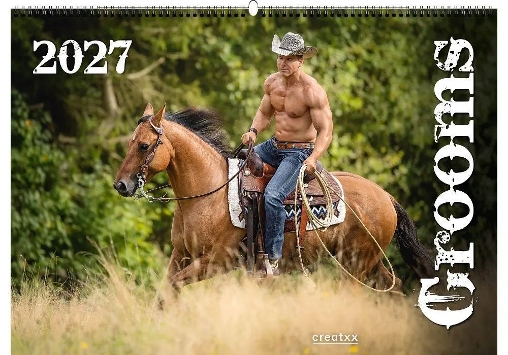 Cover: 9783949471148 | Grooms 2027 | Erotische Fotos von Stallburschen im Westernreitstall