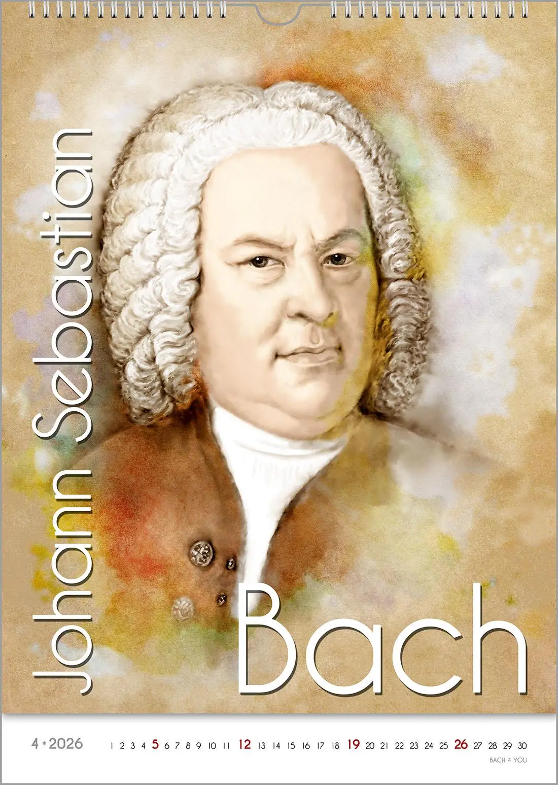 Bild: 9783969031148 | Komponisten-Kalender, ein Musik-Kalender 2026, DIN A4 | Peter Bach Jr.
