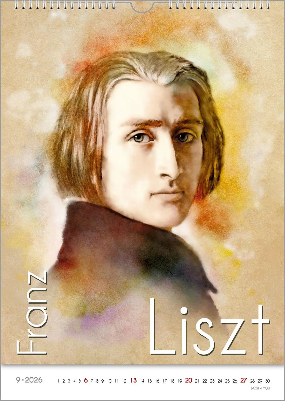 Bild: 9783969031148 | Komponisten-Kalender, ein Musik-Kalender 2026, DIN A4 | Peter Bach Jr.
