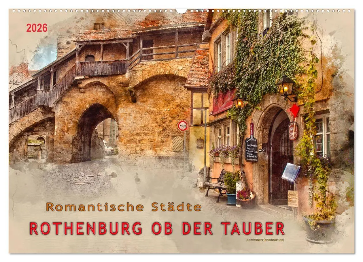 Cover: 9783457881248 | Romantische Städte - Rothenburg ob der Tauber (Wandkalender 2026...