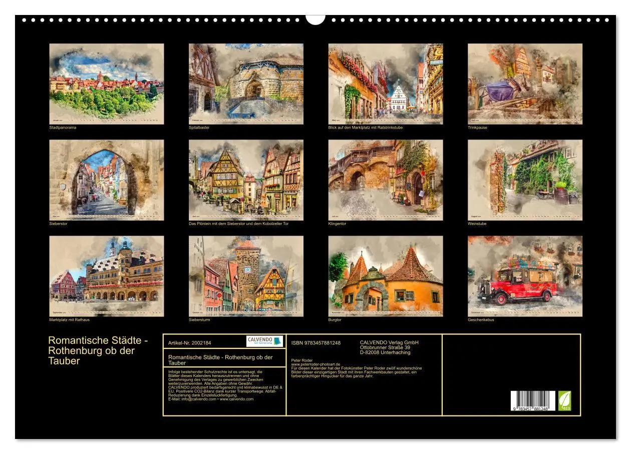 Bild: 9783457881248 | Romantische Städte - Rothenburg ob der Tauber (Wandkalender 2026...