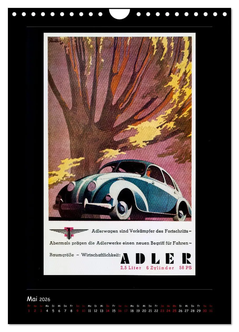 Bild: 9783516351248 | Historische Automobilplakate (Wandkalender 2026 DIN A4 hoch),...