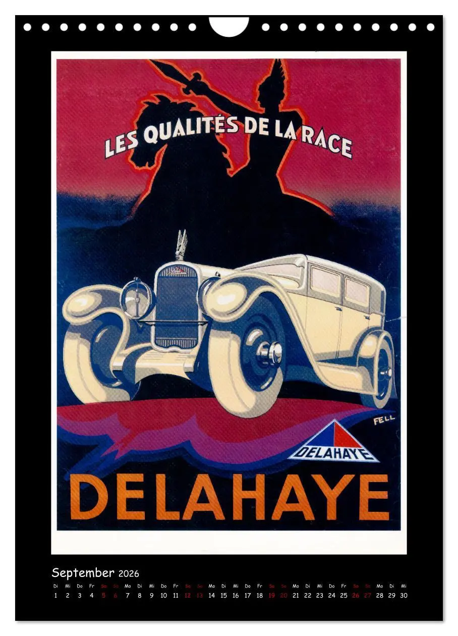 Bild: 9783516351248 | Historische Automobilplakate (Wandkalender 2026 DIN A4 hoch),...