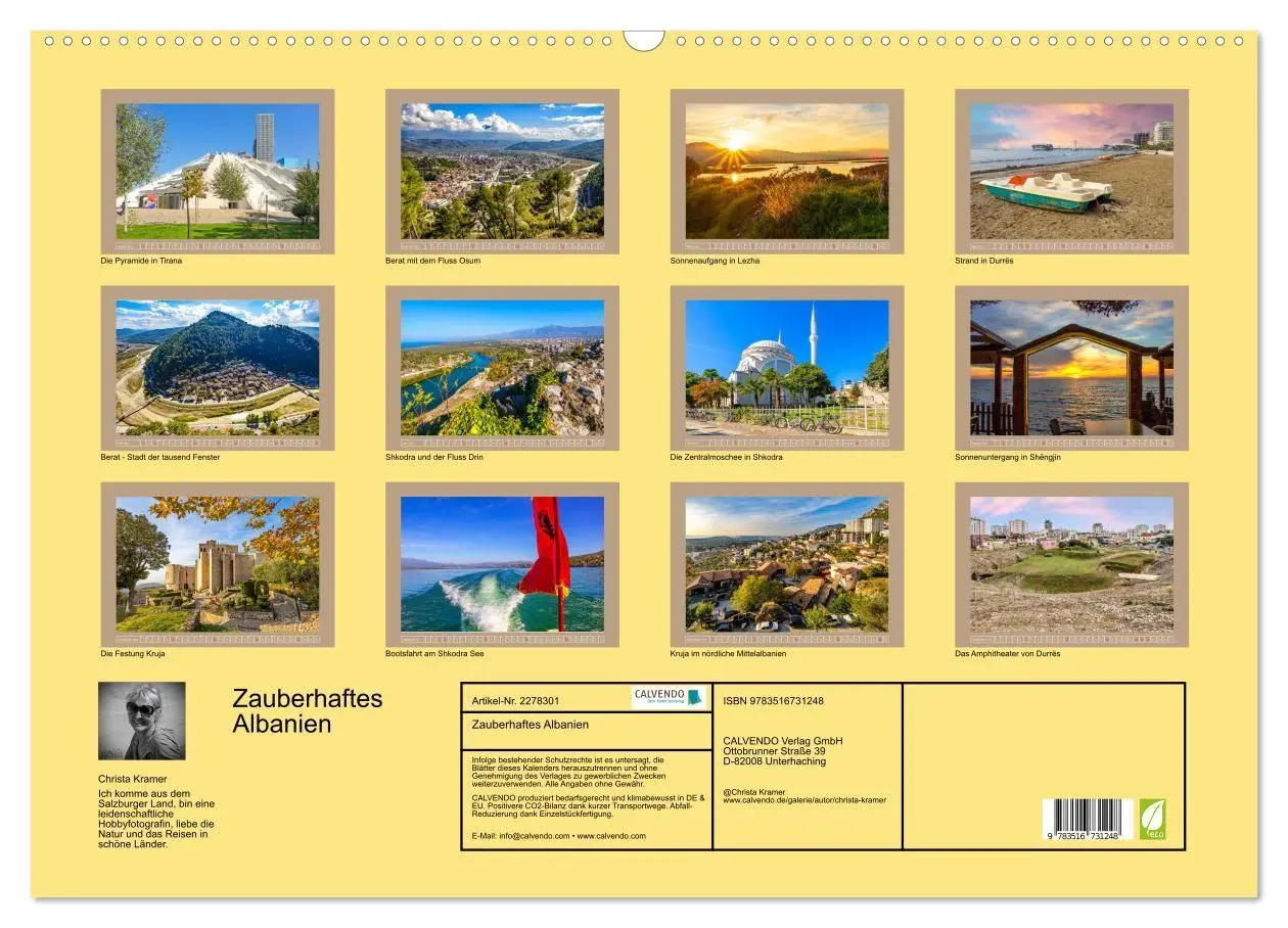 Bild: 9783516731248 | Zauberhaftes Albanien (Wandkalender 2026 DIN A2 quer), CALVENDO...