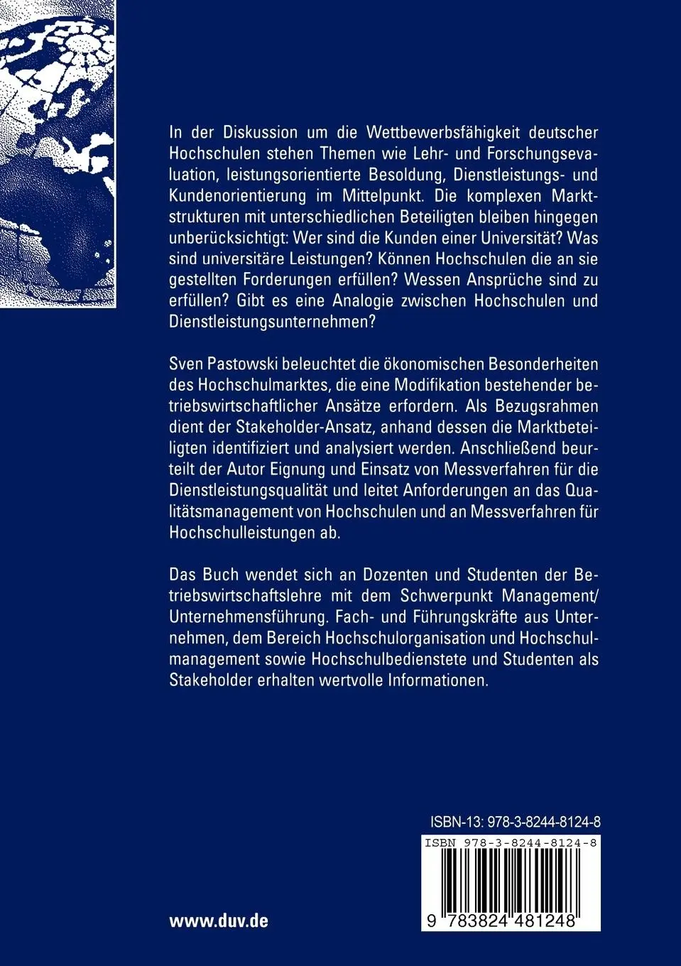 Rückseite: 9783824481248 | Messung der Dienstleistungsqualität in komplexen Marktstrukturen | xxx