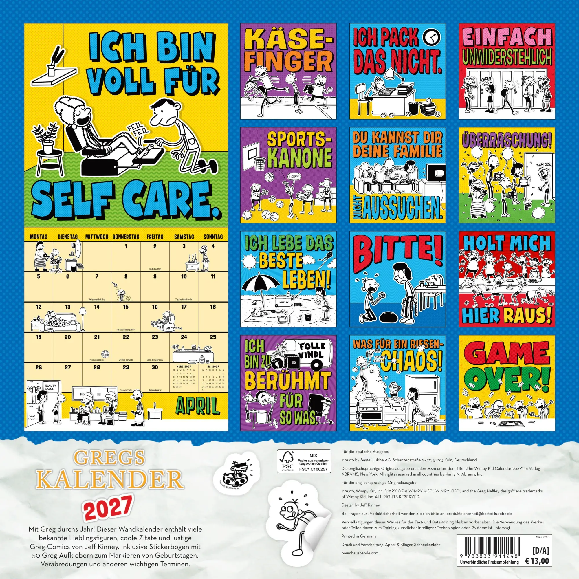Bild: 9783833911248 | Gregs Kalender 2027 | Jeff Kinney | Kalender | Gregs Tagebuch | 26 S.