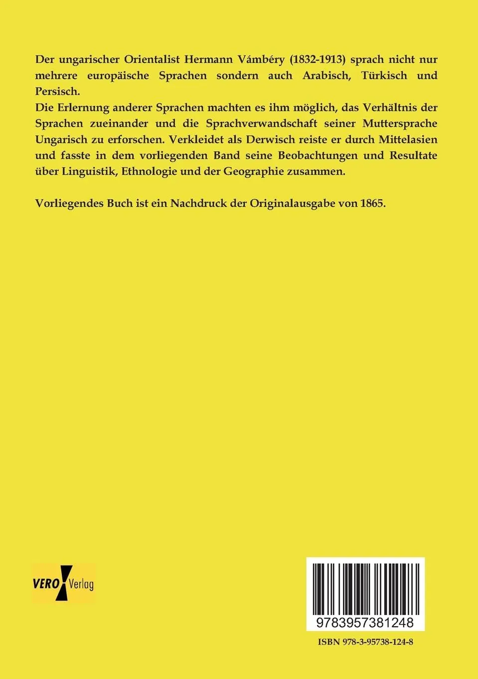 Rückseite: 9783957381248 | Reise in Mittelasien | Hermann Vámbéry | Taschenbuch | 392 S. | 2019