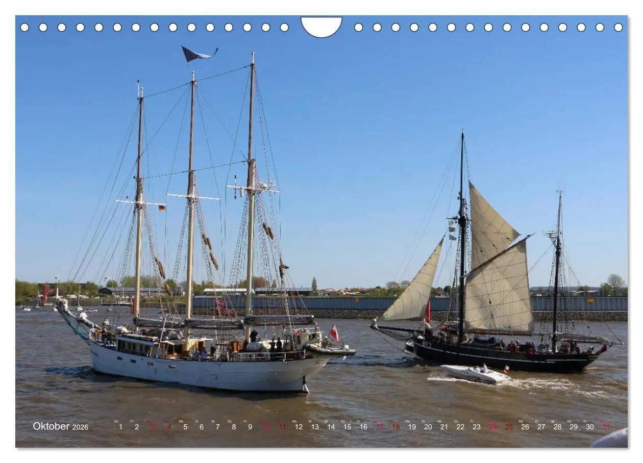 Bild: 9783457871348 | Segelschiffe auf der Elbe (Wandkalender 2026 DIN A4 quer), CALVENDO...