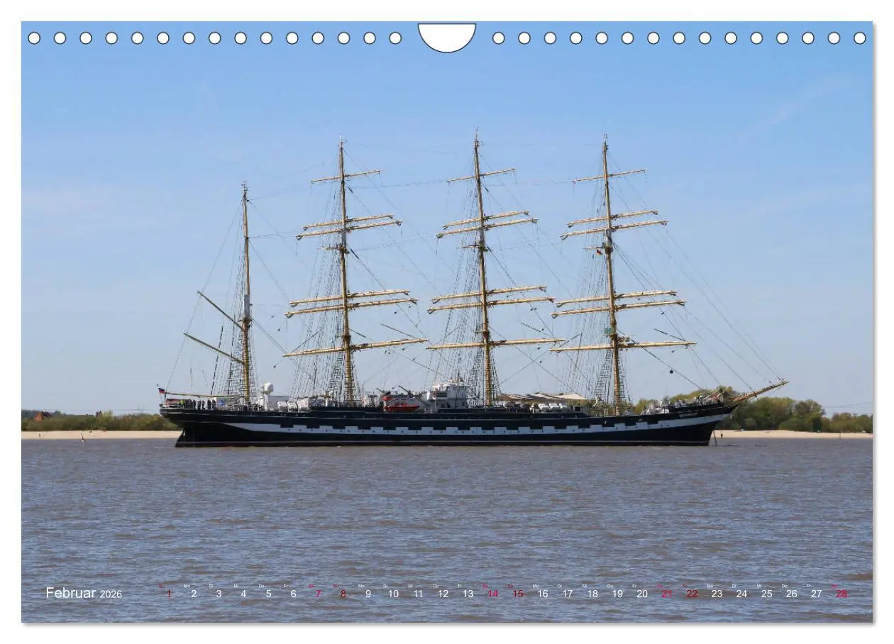 Bild: 9783457871348 | Segelschiffe auf der Elbe (Wandkalender 2026 DIN A4 quer), CALVENDO...