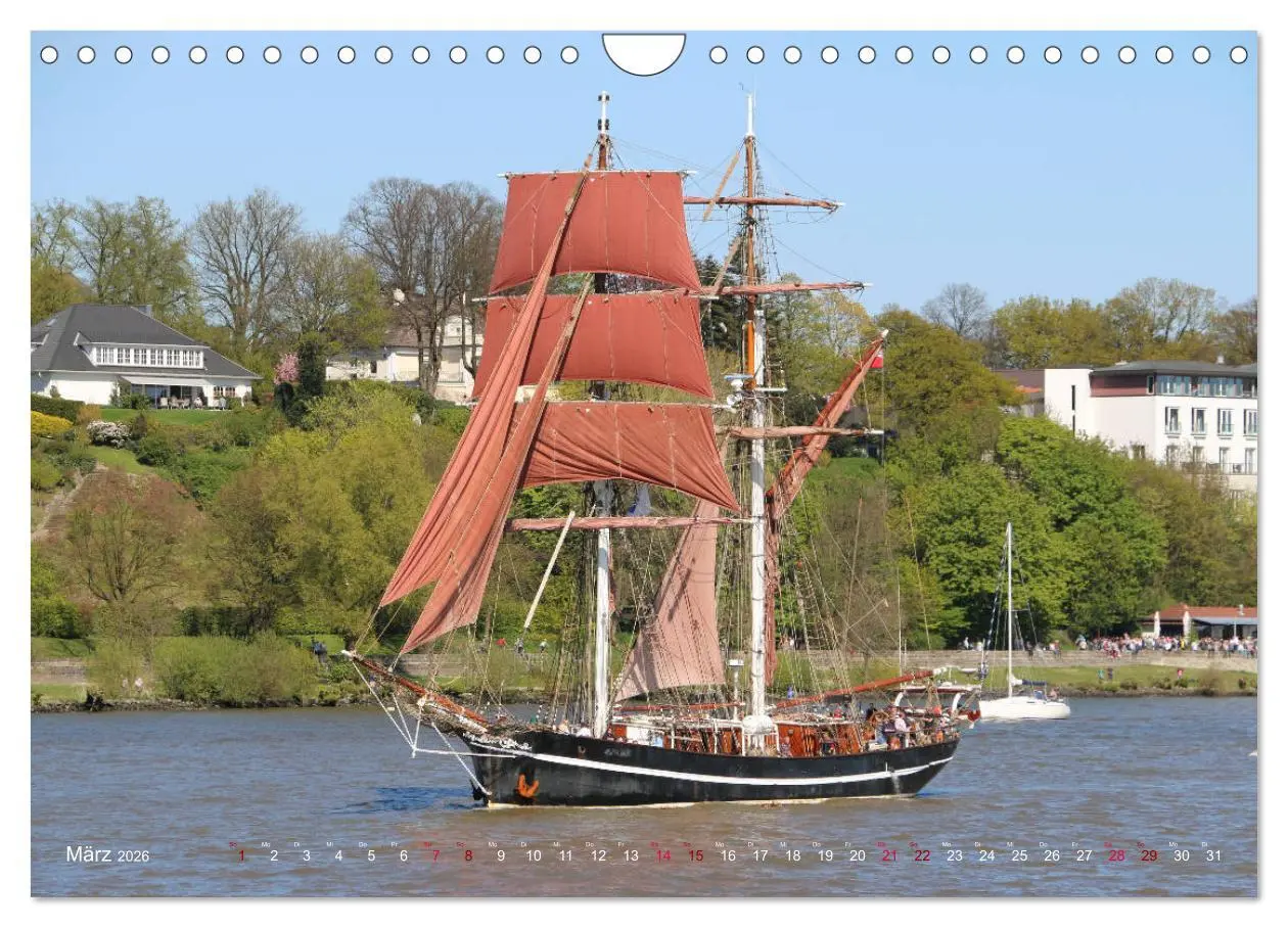 Bild: 9783457871348 | Segelschiffe auf der Elbe (Wandkalender 2026 DIN A4 quer), CALVENDO...