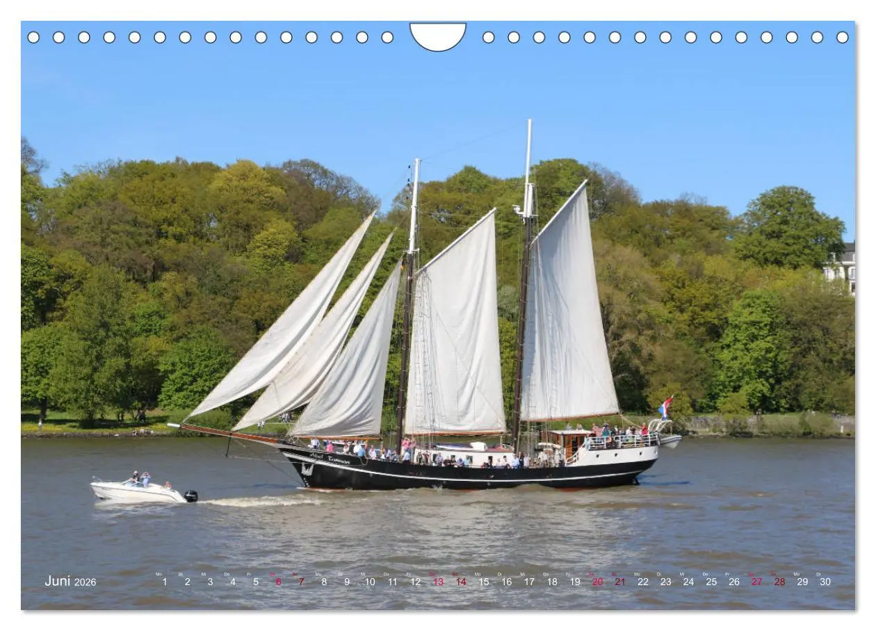 Bild: 9783457871348 | Segelschiffe auf der Elbe (Wandkalender 2026 DIN A4 quer), CALVENDO...