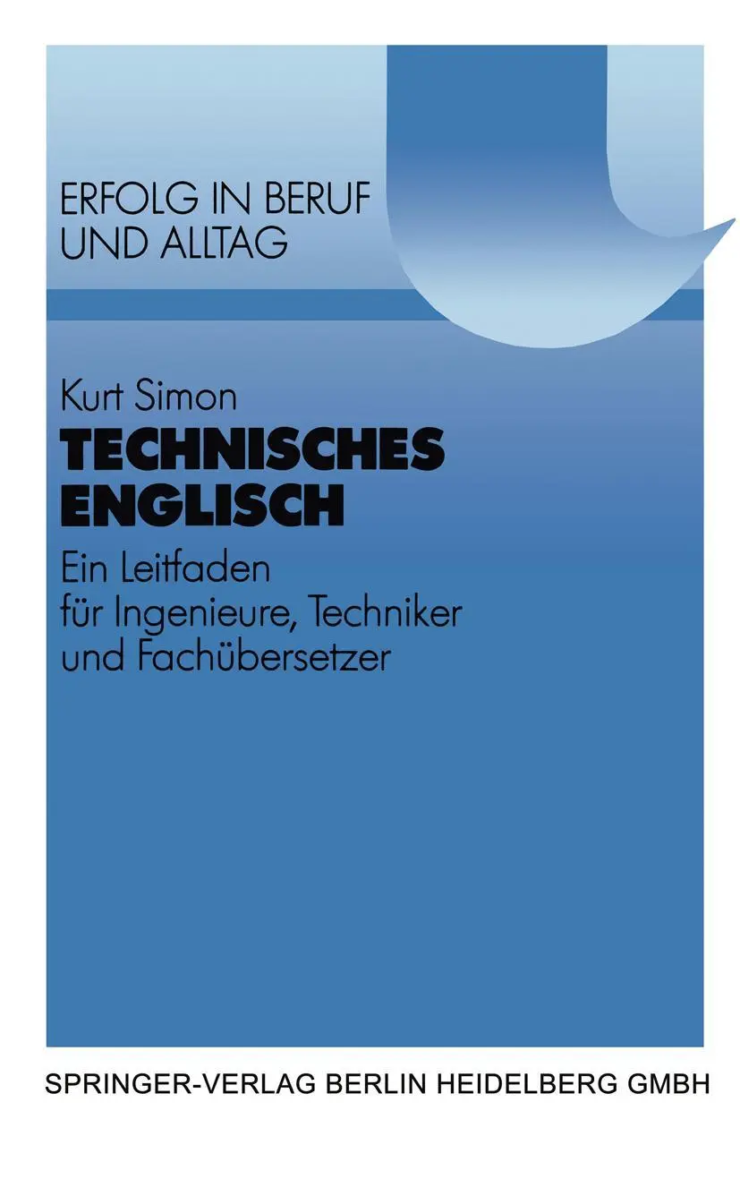 Cover: 9783540621348 | Technisches Englisch | Kurt Simon | Taschenbuch | x | Deutsch | 1990
