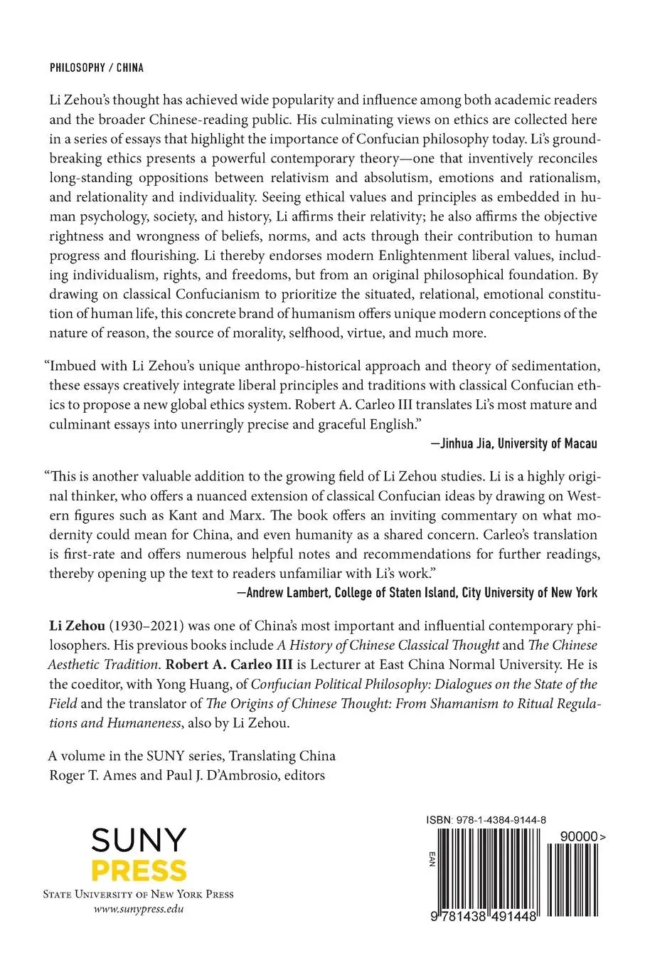 Rückseite: 9781438491448 | The Humanist Ethics of Li Zehou | Zehou Li | Taschenbuch | Englisch