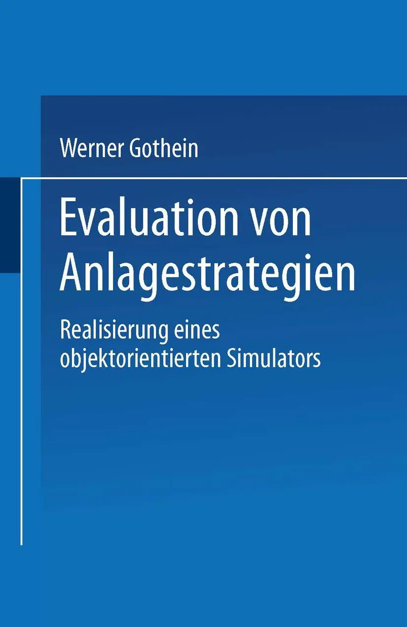 Cover: 9783824461448 | Evaluation von Anlagestrategien | Werner Gothein | Taschenbuch | xvi