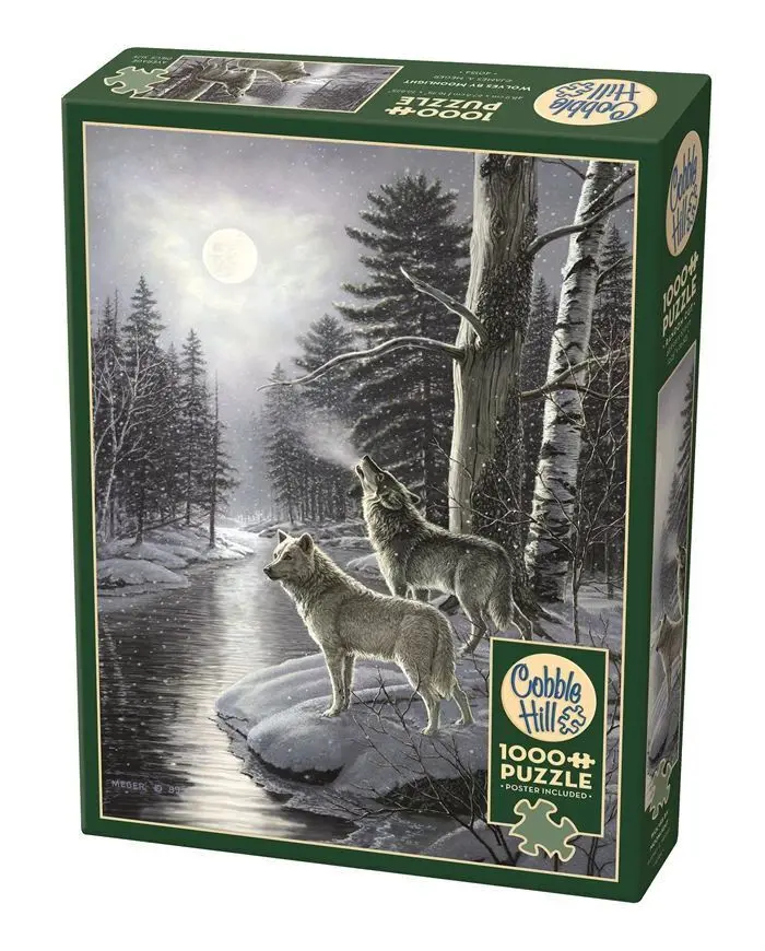 Cover: 625012401548 | COBBLE HILL PUZZLES - Wölfe im Mondschein 1000 Teile | Spiel | 3840154