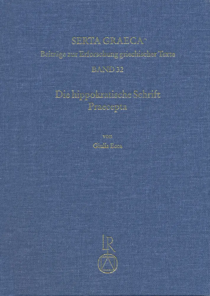 Cover: 9783954901548 | Die hippokratische Schrift Praecepta | Giulia Ecca | Buch | Deutsch