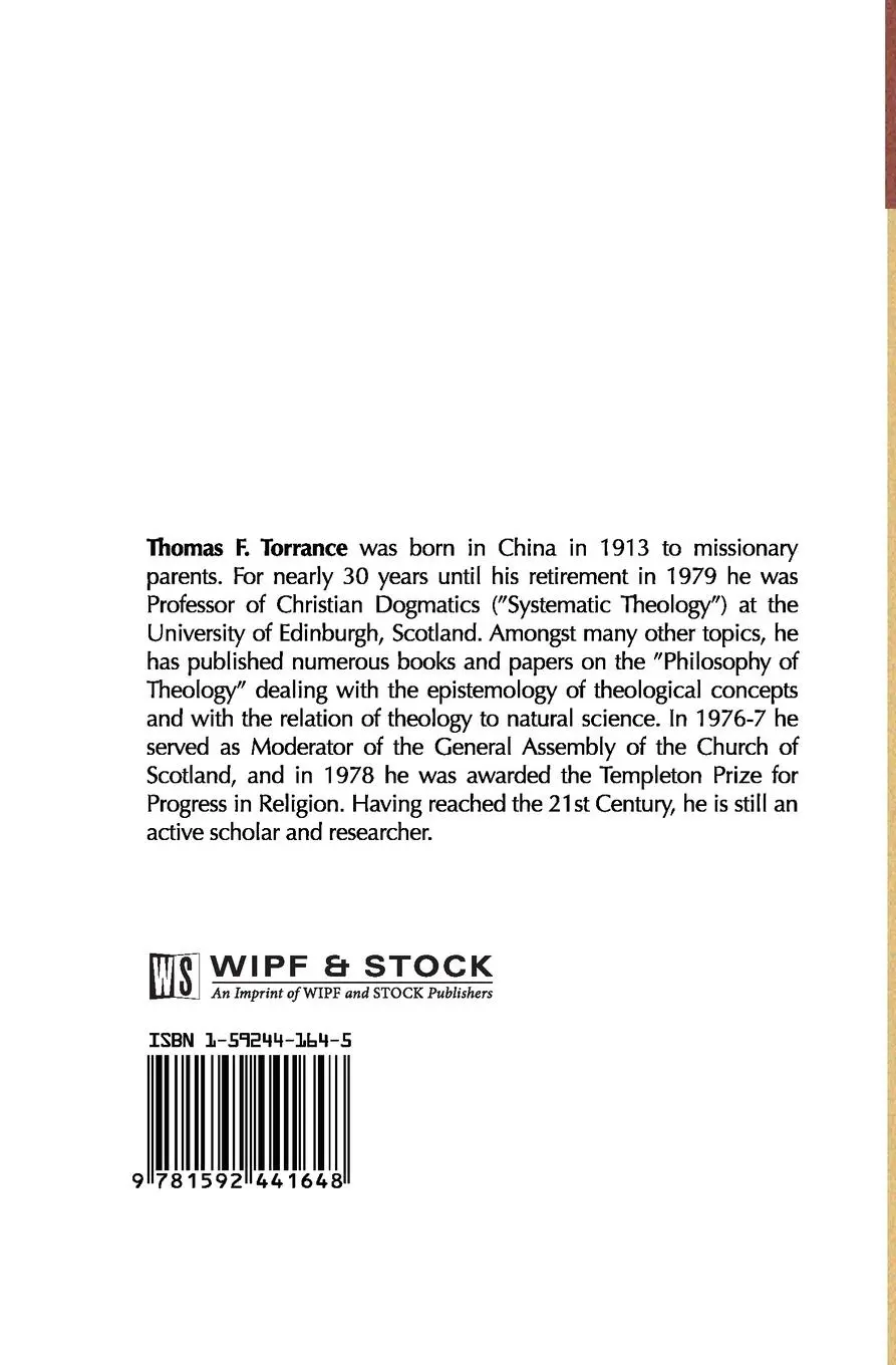Rückseite: 9781592441648 | Reality and Evangelical Theology | Thomas F. Torrance | Taschenbuch