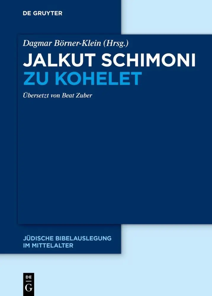 Cover: 9783110791648 | Jalkut Schimoni zu Kohelet | Jalkut Schimoni | Dagmar Börner–klein