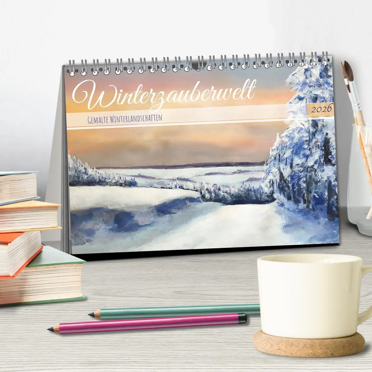 Bild: 9783457391648 | Winterzauberwelt - Gemalte Winterlandschaften (Tischkalender 2026...