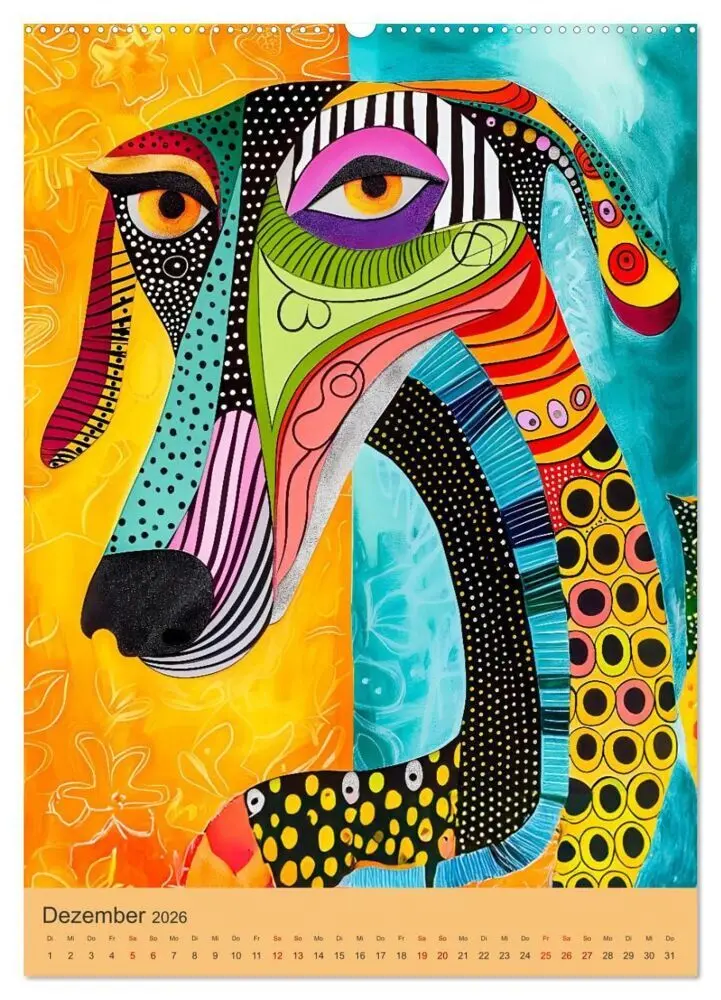 Bild: 9783516241648 | Pop-Art Hunde - Moderne, verrückte Hundeporträts (Wandkalender 2026...