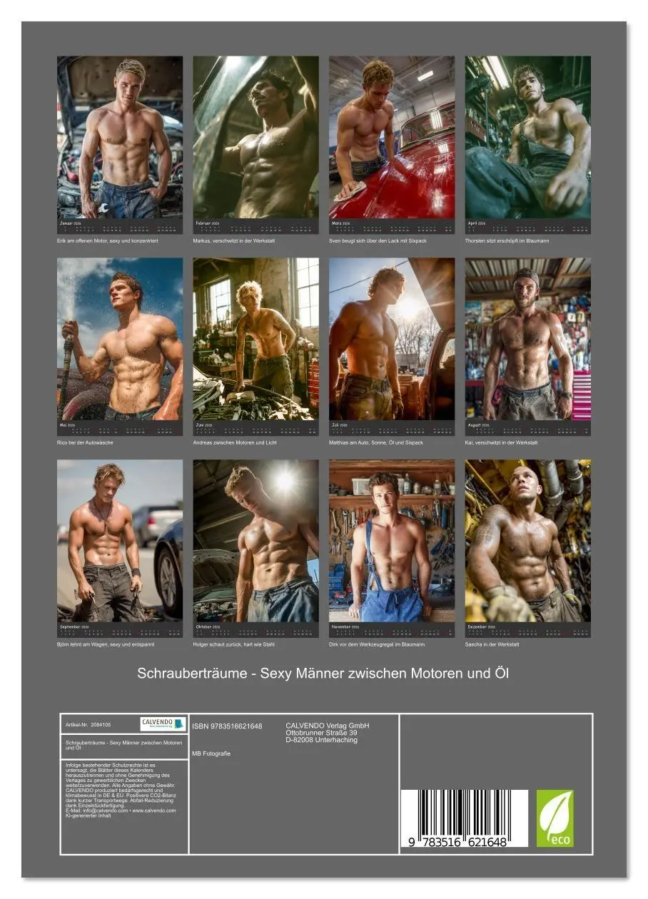 Bild: 9783516621648 | Schrauberträume - Sexy Männer zwischen Motoren und Öl (Wandkalender...