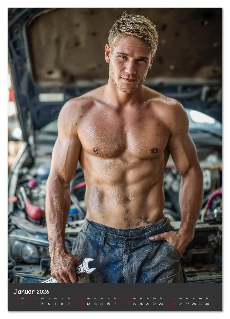 Bild: 9783516621648 | Schrauberträume - Sexy Männer zwischen Motoren und Öl (Wandkalender...