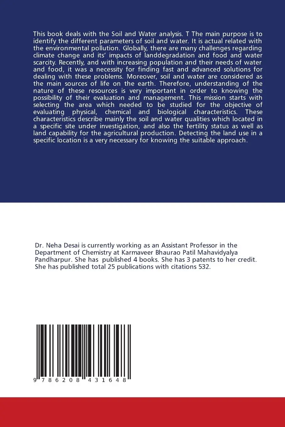 Rückseite: 9786208431648 | Soil and Water Analysis of Kasalganga River | Neha Desai | Taschenbuch