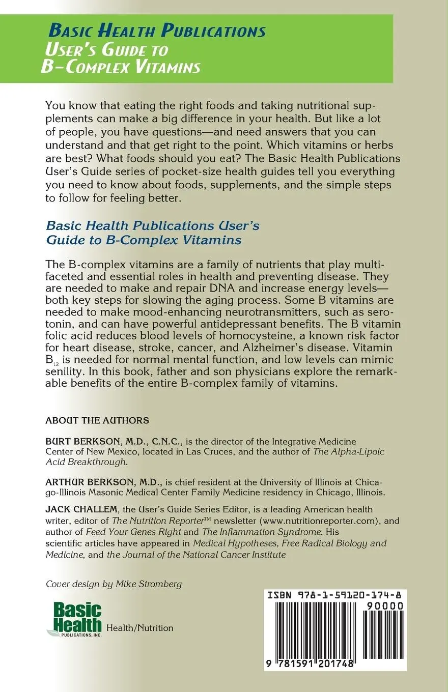 Rückseite: 9781591201748 | User's Guide to the B-Complex Vitamins | Burt Berkson (u. a.) | Buch