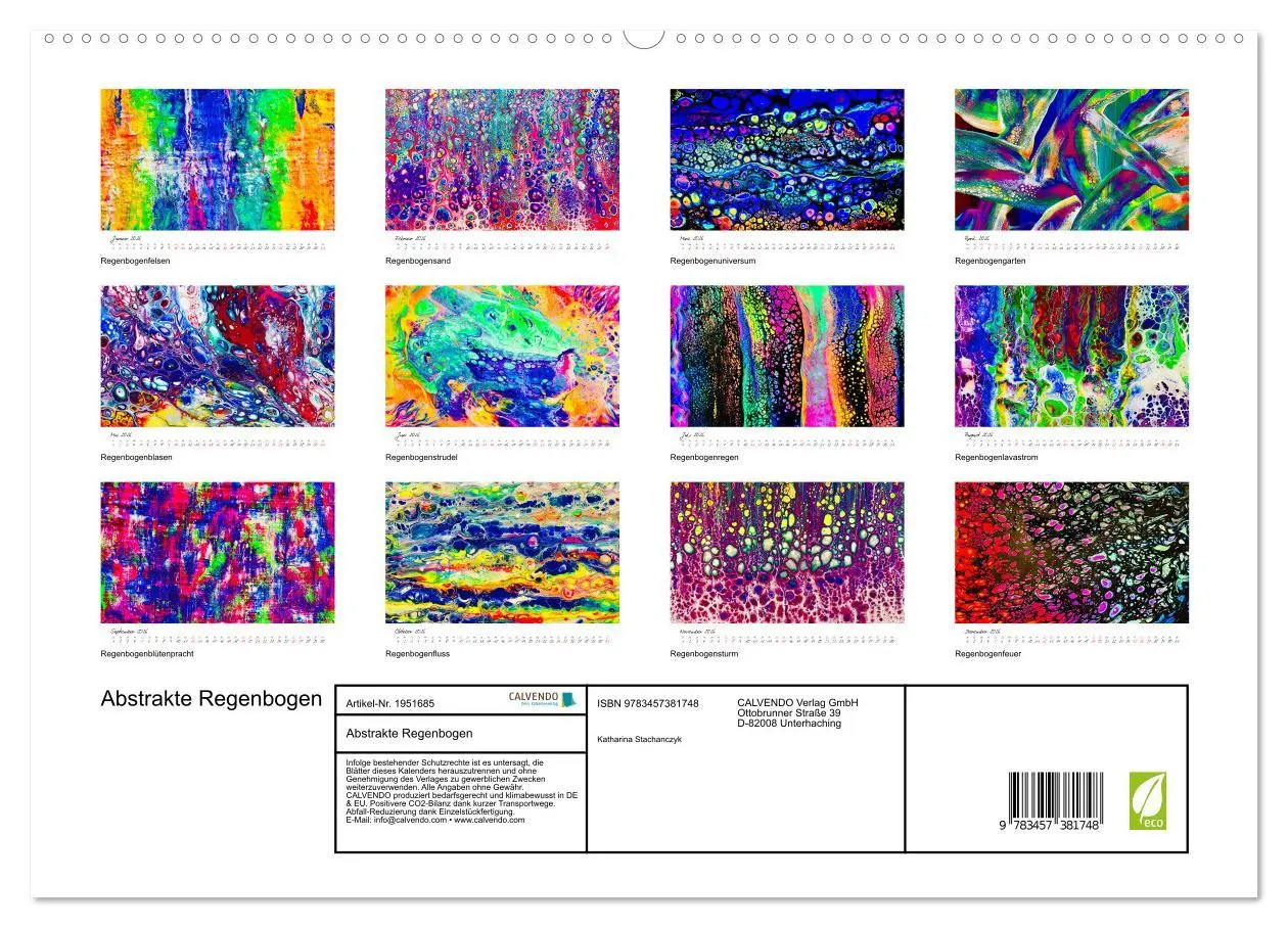 Bild: 9783457381748 | Abstrakte Regenbogen (hochwertiger Premium Wandkalender 2026 DIN A2...