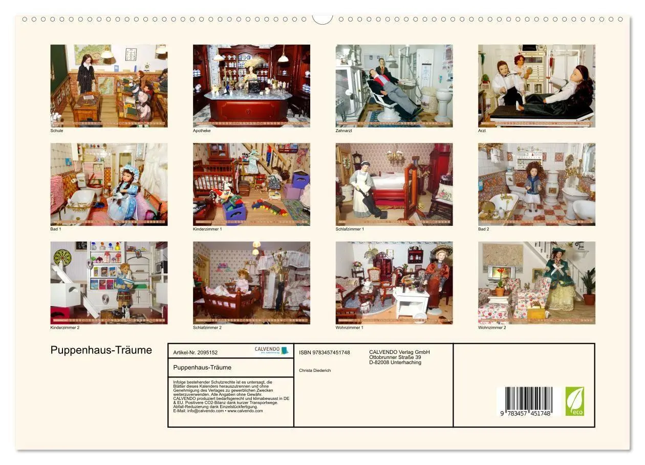 Bild: 9783457451748 | Puppenhaus-Träume (hochwertiger Premium Wandkalender 2026 DIN A2...