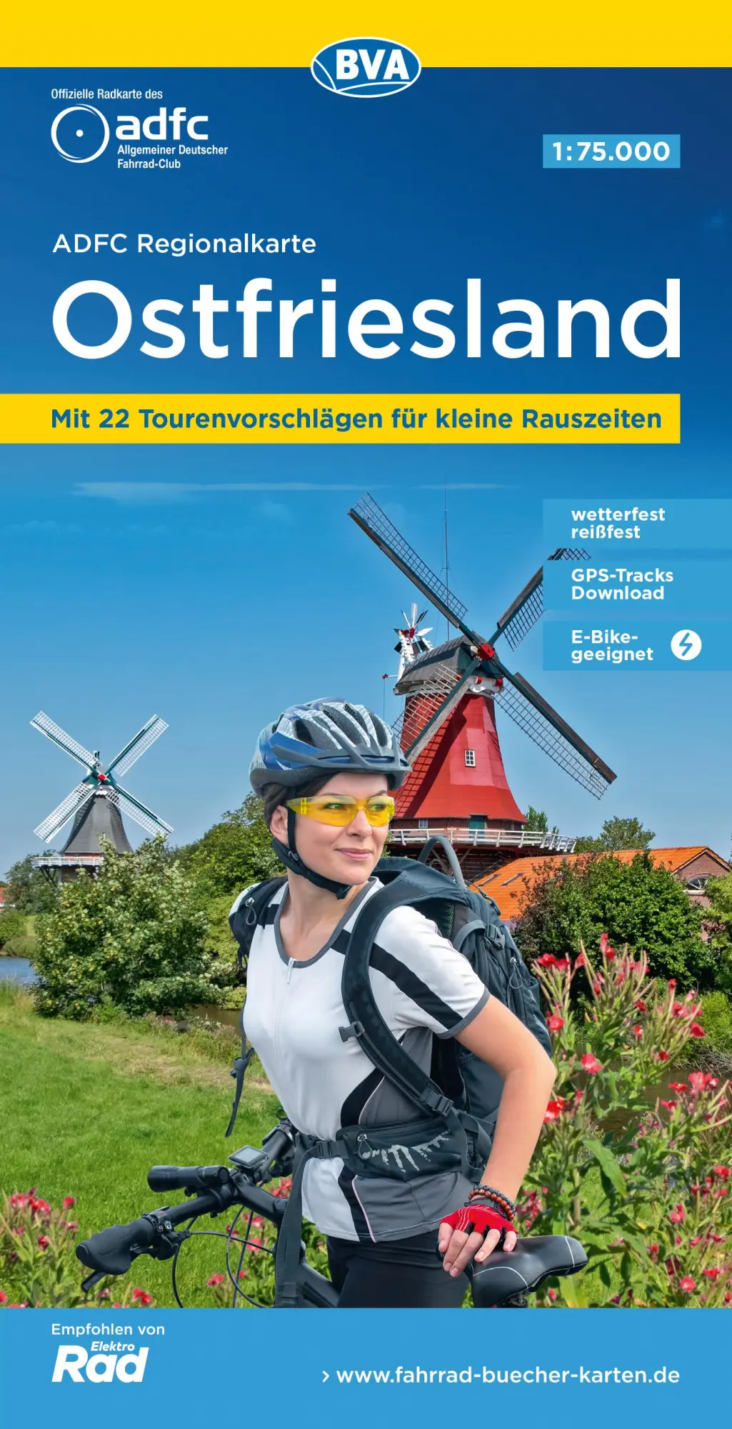 Cover: 9783969901748 | ADFC-Regionalkarte Ostfriesland, 1:75.000, mit...