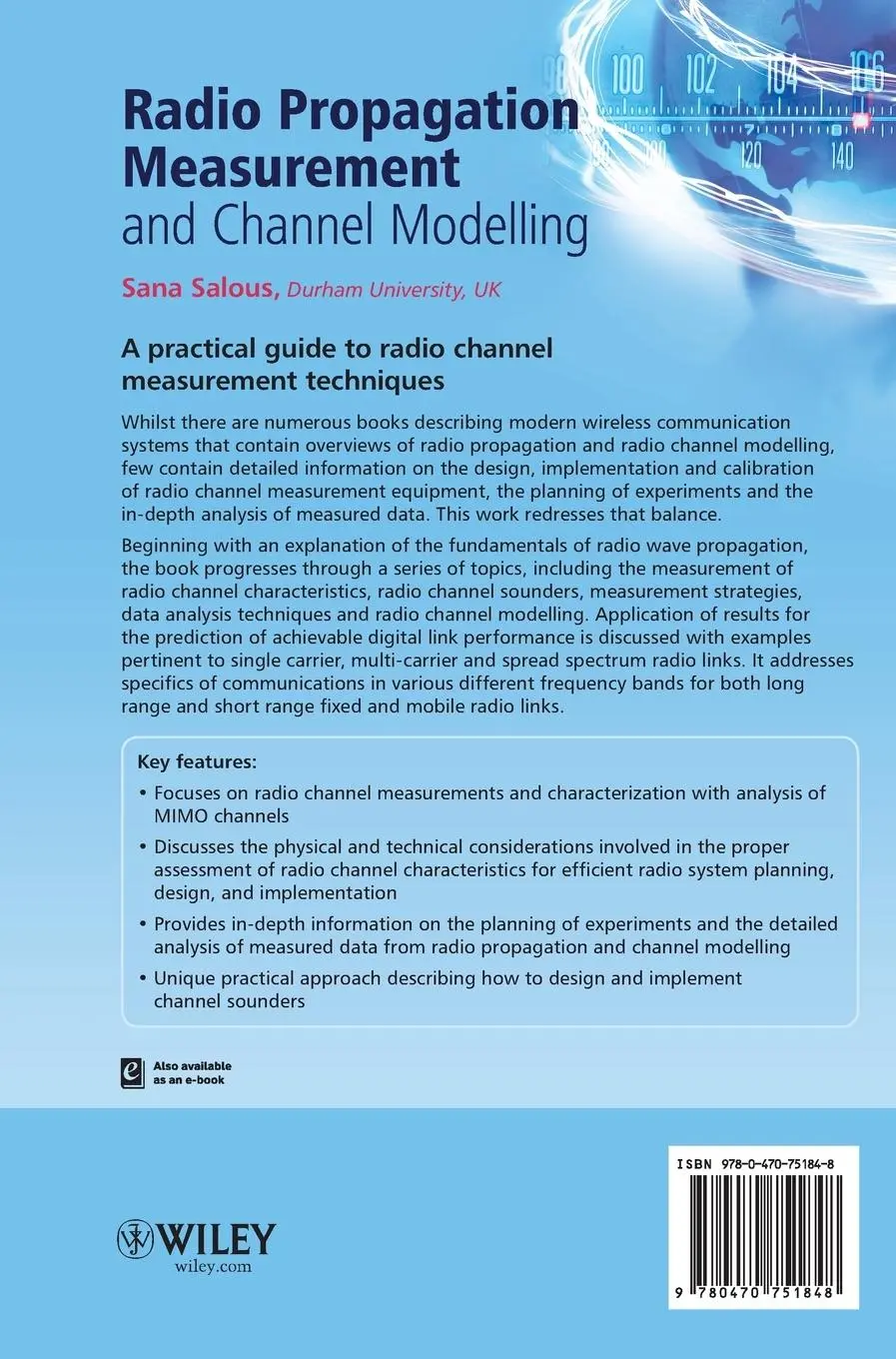Rückseite: 9780470751848 | Radio Propagation Measurement and Channel Modelling | Sana Salous