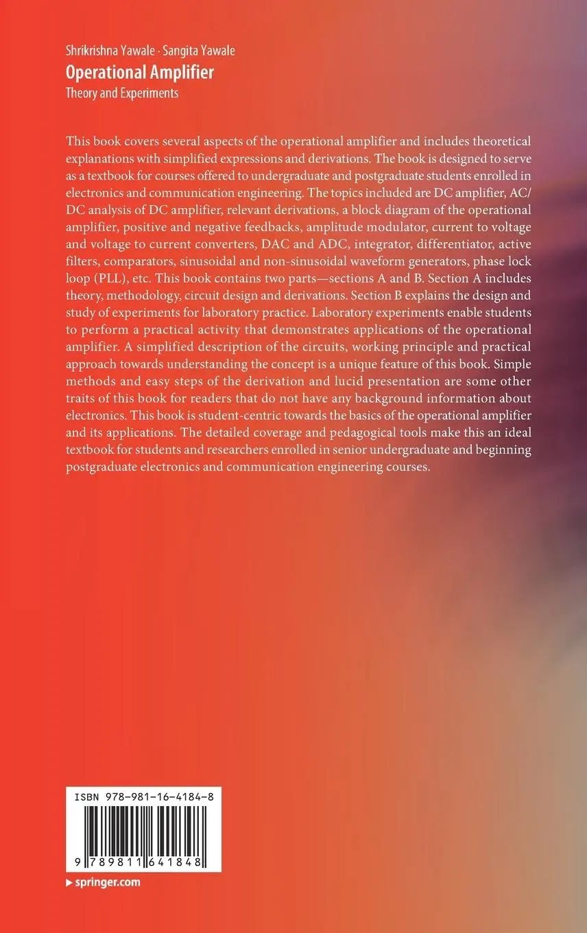 Rückseite: 9789811641848 | Operational Amplifier | Theory and Experiments | Yawale (u. a.) | Buch
