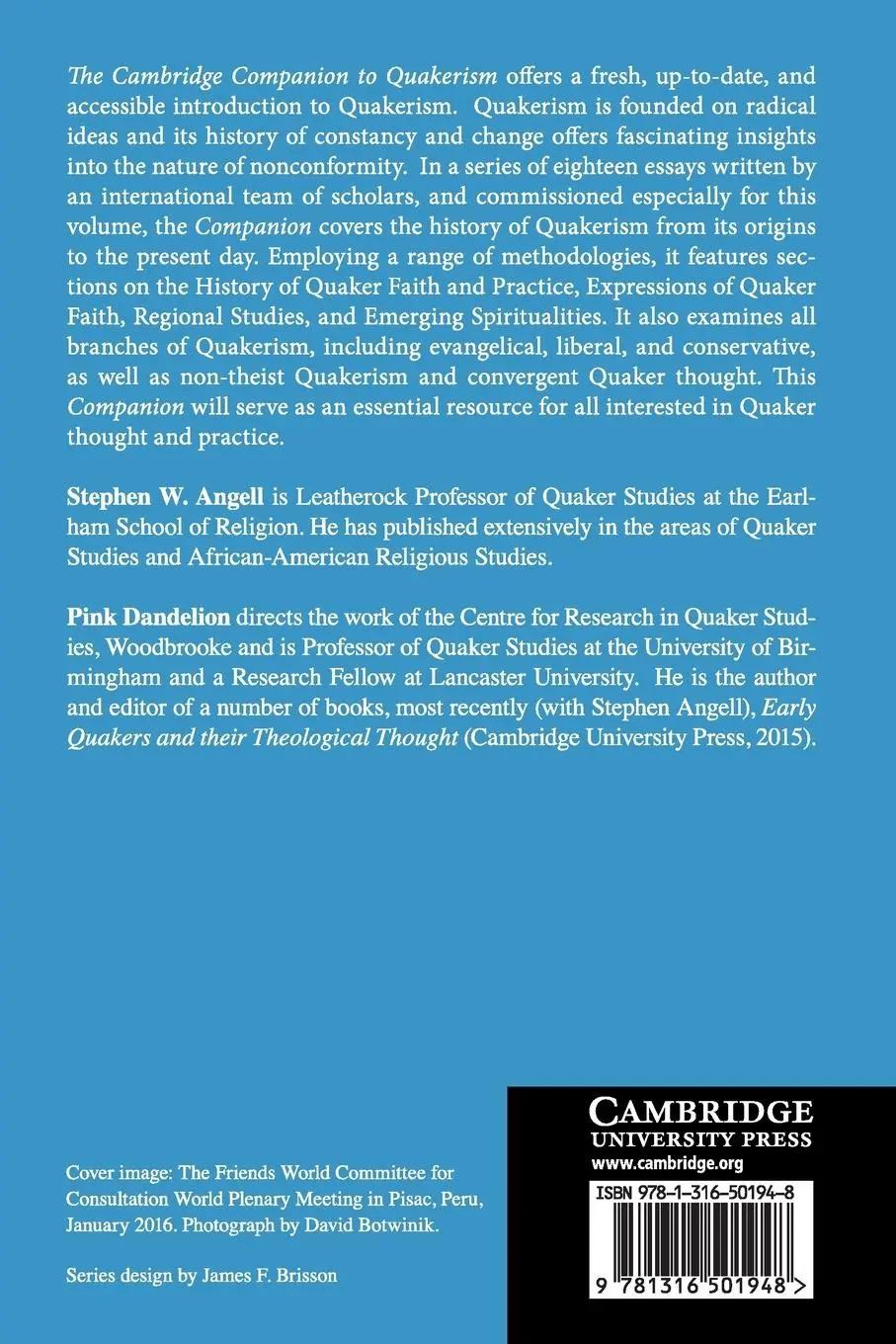 Rückseite: 9781316501948 | The Cambridge Companion to Quakerism | Stephen W. Angell (u. a.)