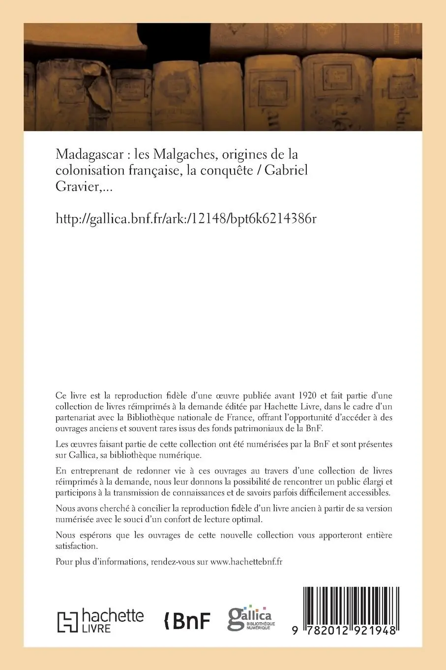 Rückseite: 9782012921948 | Madagascar: Les Malgaches, Origines de la Colonisation Française,...