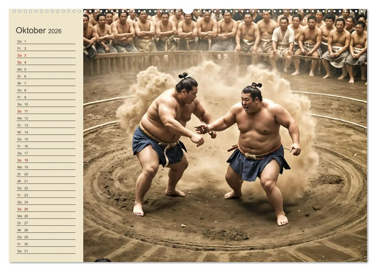 Bild: 9783457361948 | KI Sumo-Kämpfer Im Ring der Giganten (Wandkalender 2026 DIN A2...