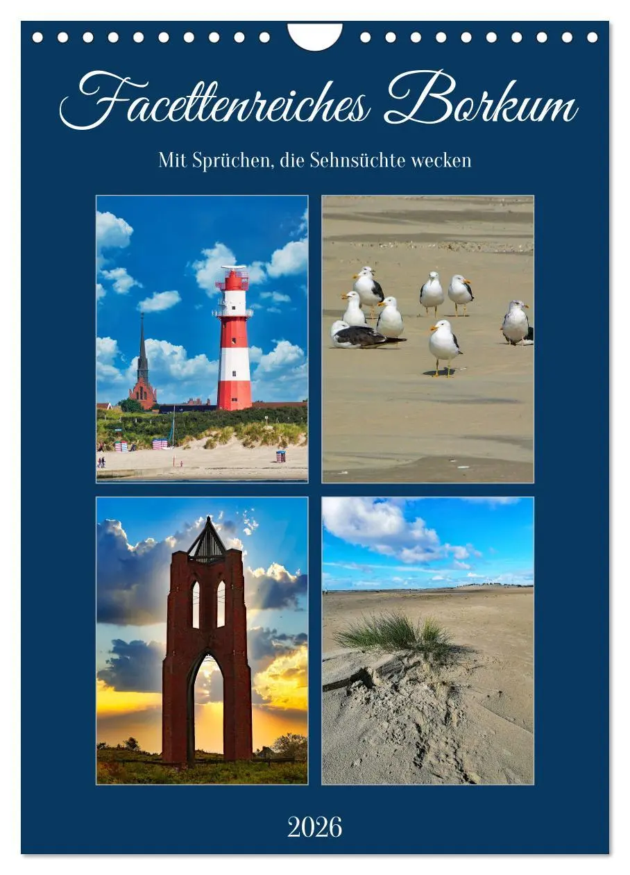 Cover: 9783516381948 | Facettenreiches Borkum (Wandkalender 2026 DIN A4 hoch), CALVENDO...