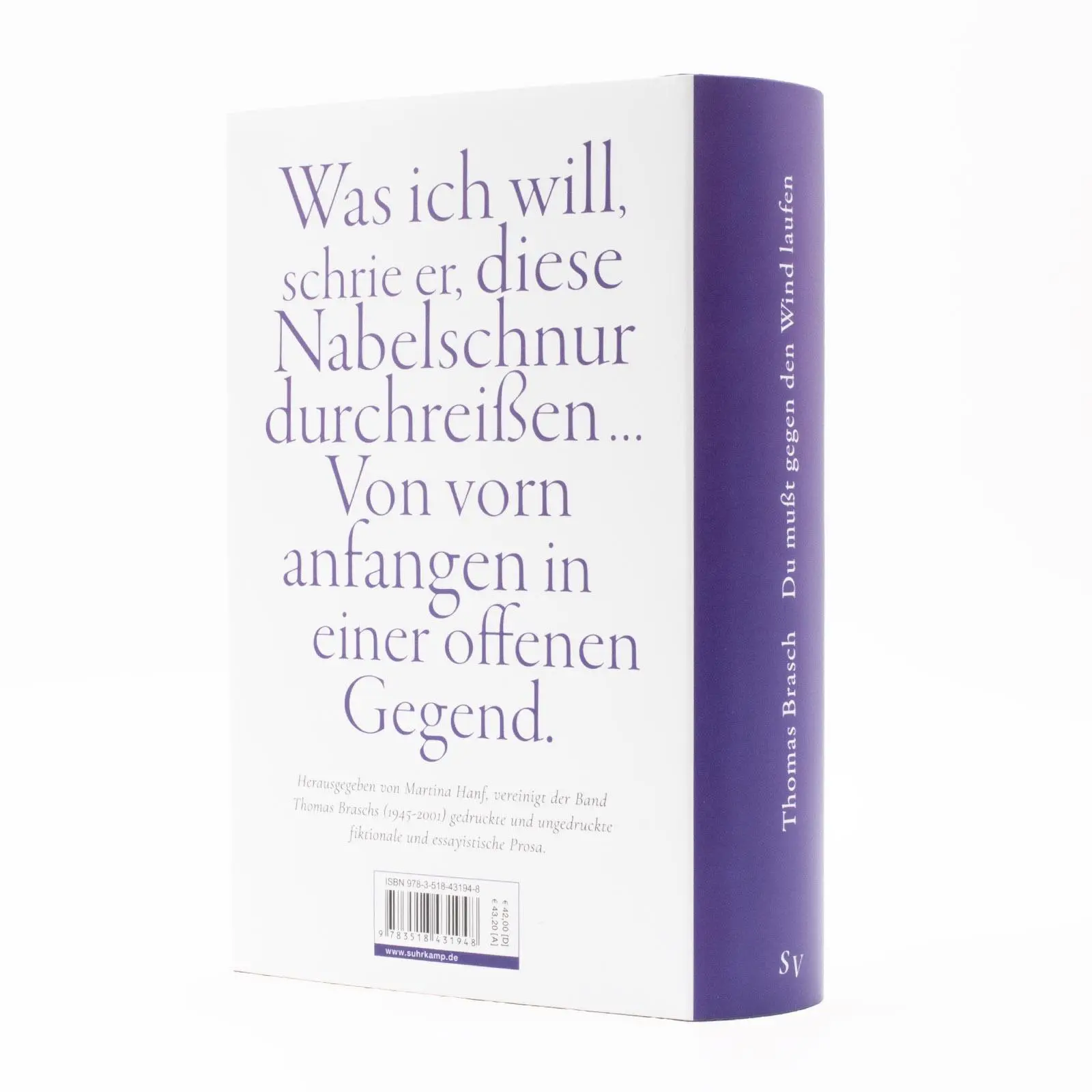 Bild: 9783518431948 | 'Du mußt gegen den Wind laufen' | Thomas Brasch | Buch | 876 S. | 2025