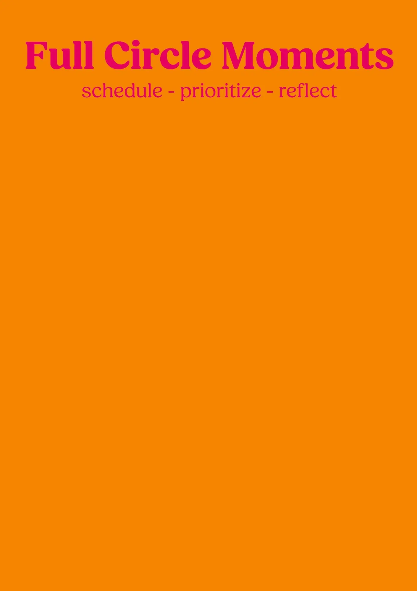 Cover: 9783819251948 | Full Circle Moments | Planner, Calender &amp; Journal - orange | Jäntsch