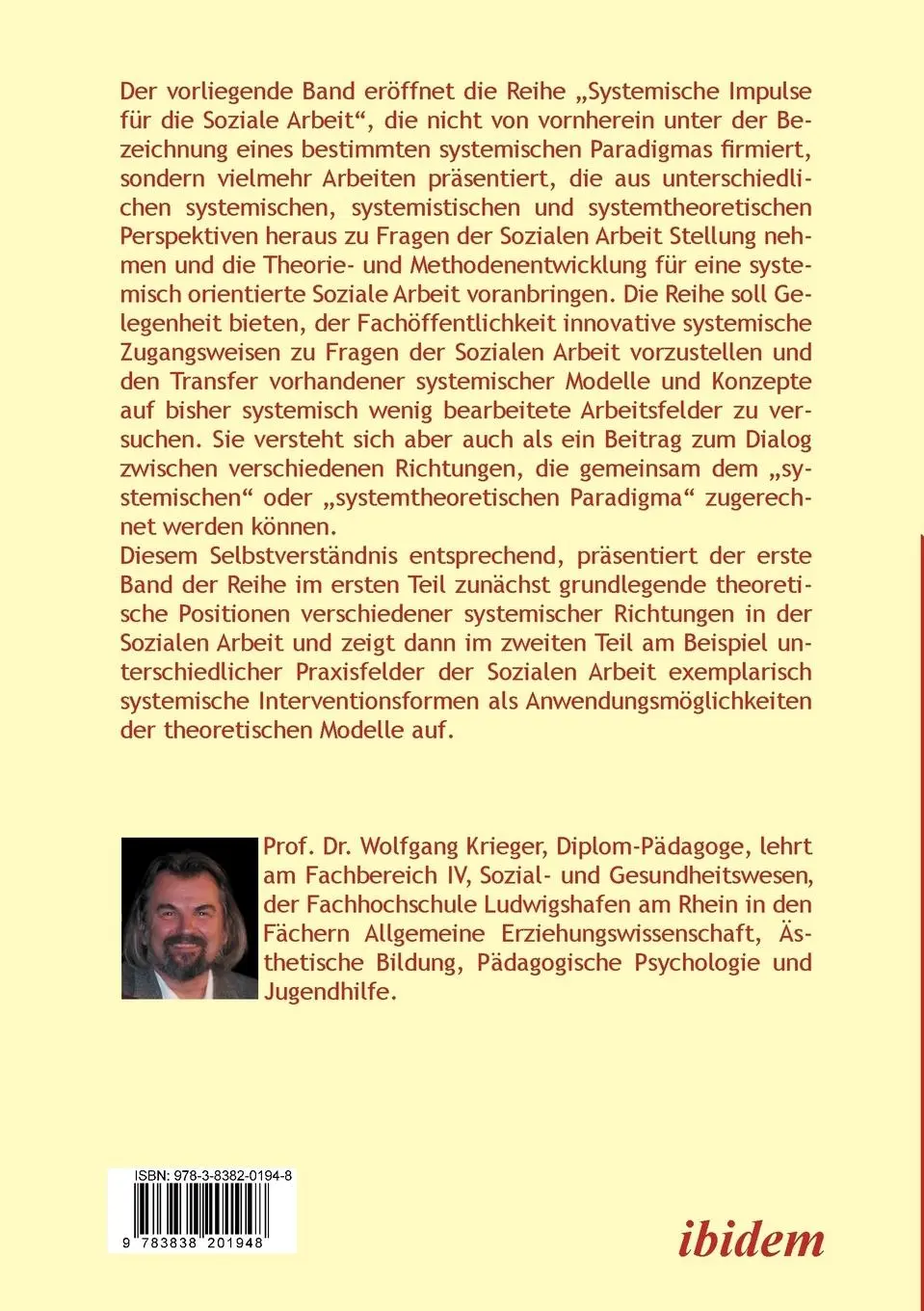 Rückseite: 9783838201948 | Systemische Impulse. Theorieansätze, neue Konzepte und...