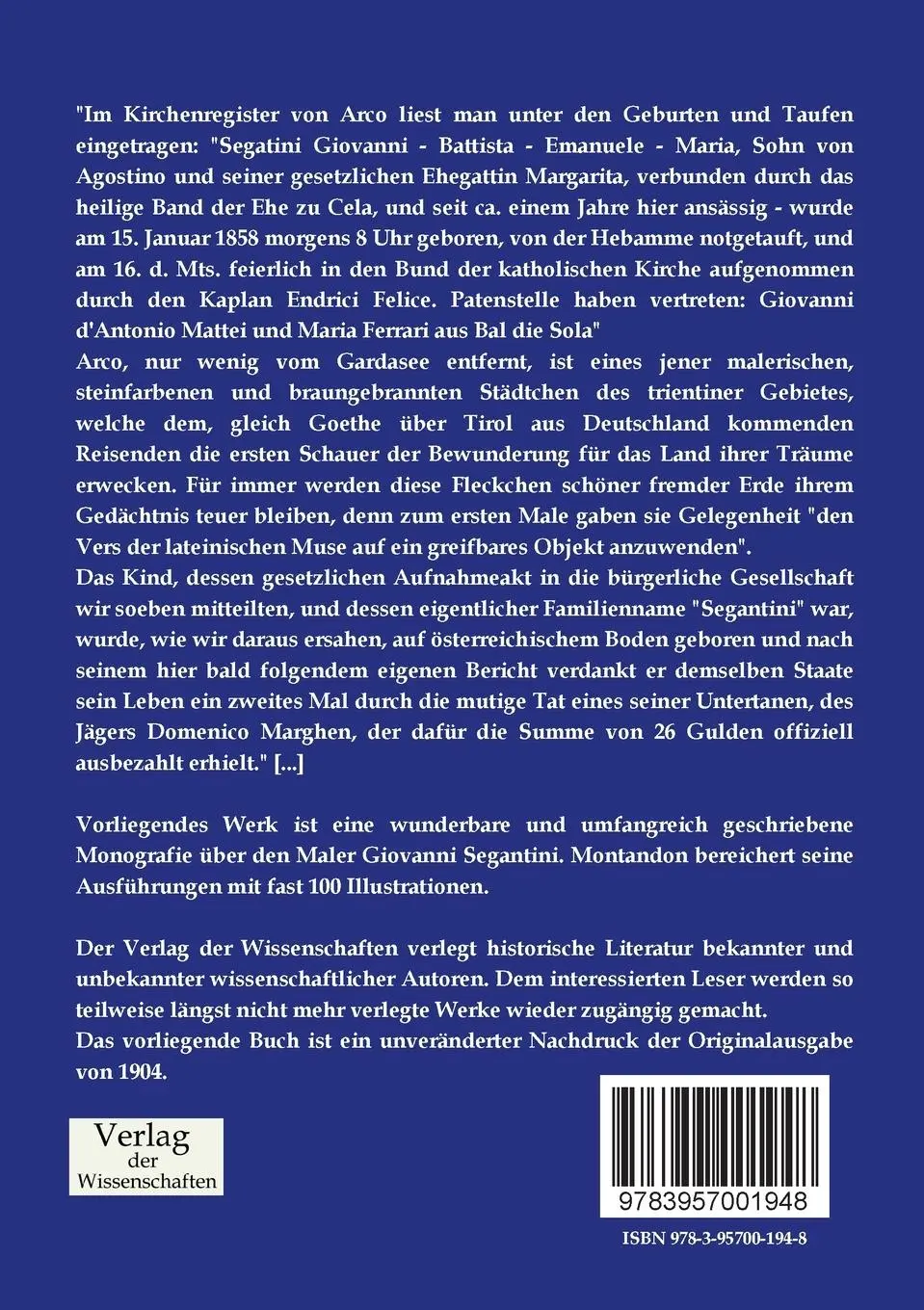 Rückseite: 9783957001948 | Segantini | Marcel Montandon | Taschenbuch | 136 S. | Deutsch | 2019