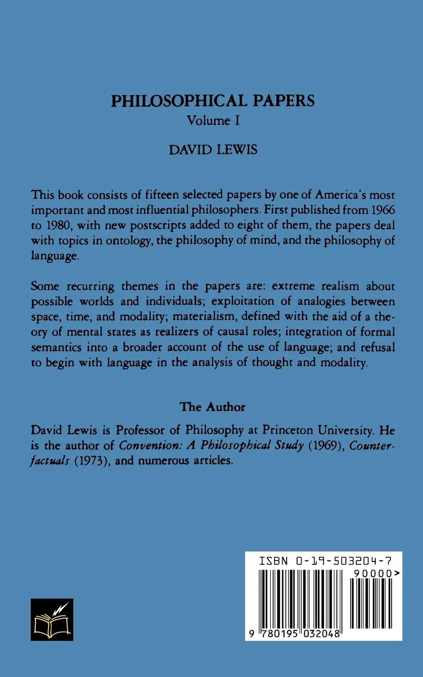 Rückseite: 9780195032048 | Philosophical Papers | David Lewis | Taschenbuch | Englisch | 1983