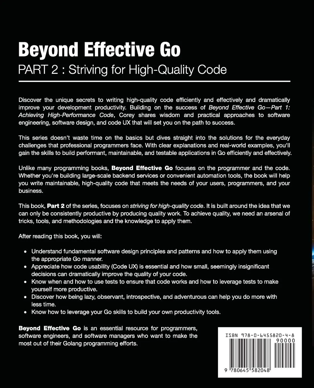 Rückseite: 9780645582048 | Beyond Effective Go | Part 2 - Striving for High-Quality Code | Scott