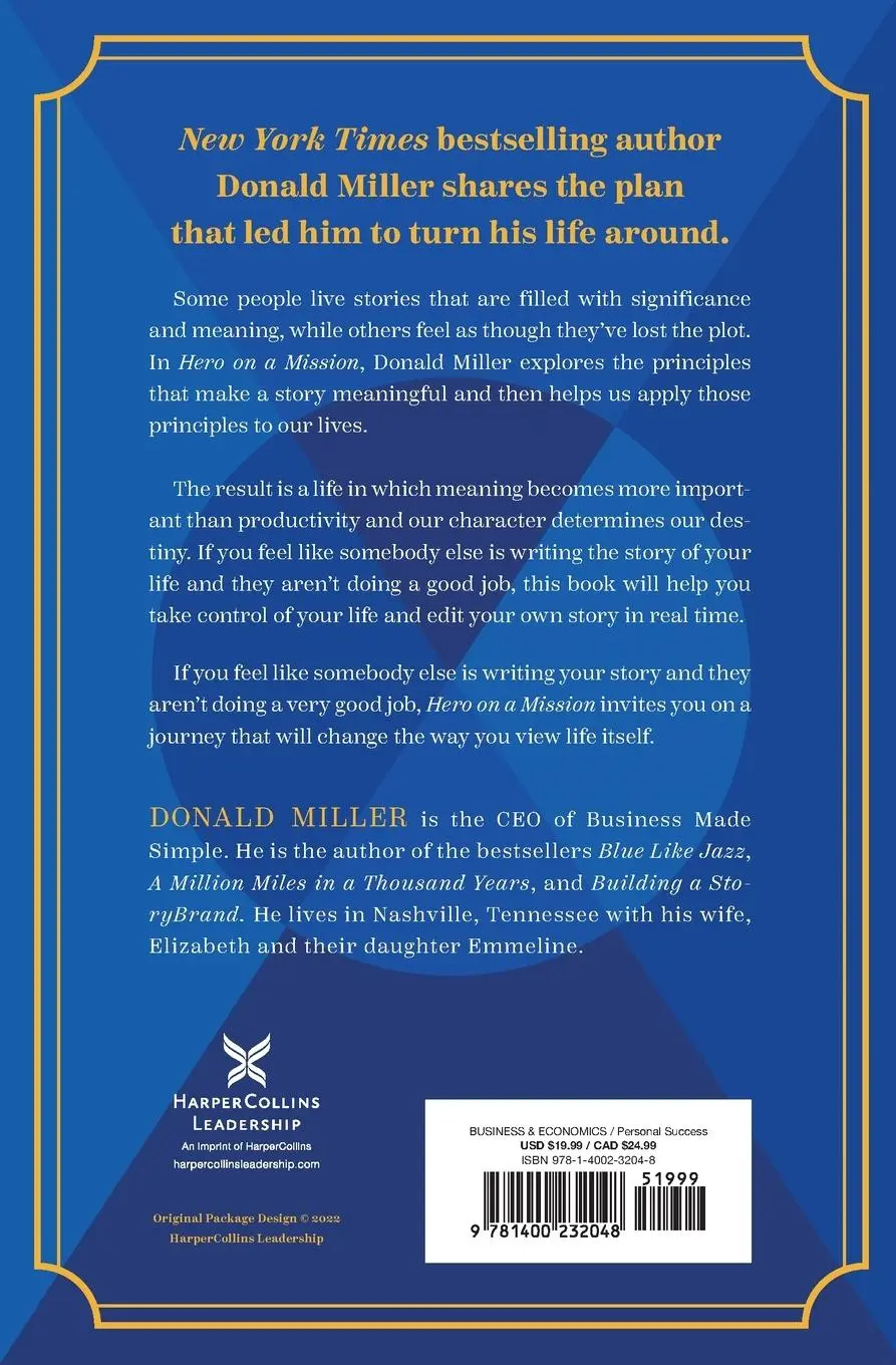 Rückseite: 9781400232048 | Hero on a Mission | The Path to a Meaningful Life | Donald Miller