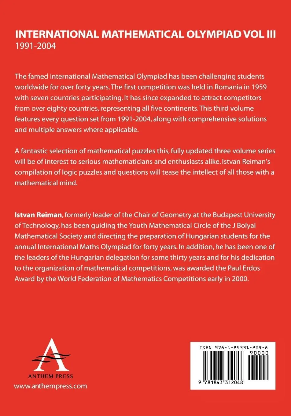 Rückseite: 9781843312048 | International Mathematical Olympiad Volume 3 | 1991-2004 | Reiman