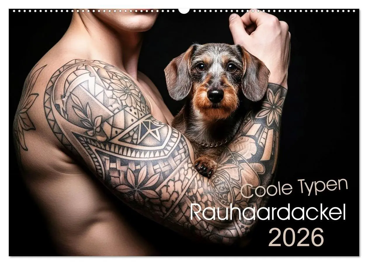 Cover: 9783516722048 | Coole Typen - Rauhaardackel (Wandkalender 2026 DIN A2 quer),...