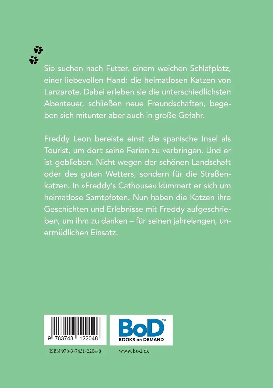 Rückseite: 9783743122048 | Katzengeschichten aus Lanzarote | Freddy Leon | Taschenbuch | 48 S.